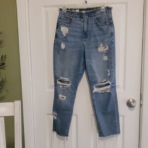 American Eagle Outfitters "Short"  Ripped Blue Ankle Jeans